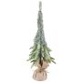 Decorative tree Spruce URUM in jute bag, frosted, 22"/55cm