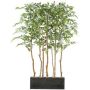 Artificial tree Ficus benjamina, room divider ALSEE in wooden box, natural stems, 4ftx24"x5ft/120x60x160cm
