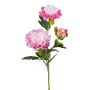 Artificial flower branch Peony SLORMEK, pink-white, 26"/65cm