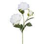 Artificial flower branch Peony SLORMEK, white, 26"/65cm
