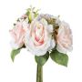 Artificial bouquet of roses NURZO with accessories, pale pink, 12"/30cm