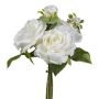 Artificial bouquet of roses NURZO with accessories, white, 12"/30cm