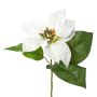 Plastic flower Poinsettia HIKOL, white, 14"/35cm
