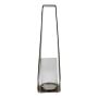 Aluminium Lantern MORGANNE with handle, silver, 20x16x78cm