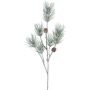 Artificial pine branch GRALTO with cones, frosted, grey-green, 28"/70cm