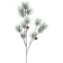 Artificial pine branch GRALTO with cones, frosted, grey-green, 33"/85cm