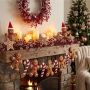 Artificial Schneebeerengirlande HOSARA with Zuckerlollis decorated, red, 6ft/185cm, Ø10"/25cm