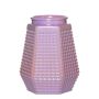 Hexagon Glass Vase DEMETRIOS check pattern, pink, 7.1"/18cm, Ø5.1"/13cm