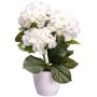 Decorative flower Hydrangea SLORFIN in a white decorative pot, white, 12"/30cm
