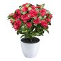 Artificial azalea WHENFA in a white decorative pot, red, 12"/30cm