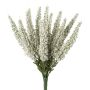 Artificial heather MIRAKY, stem, white, 26cm