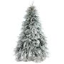 Artificial Fir tree BRYNE with cones, frosted look, LEDs, 7ft/225cm, Ø5ft/155cm