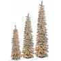 Slim Artificial Fir tree LEKNES, snow-covered, LEDs, 7ft/225cm, Ø22"/55cm