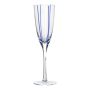 Champagne glass OCTAVIUS striped, blue-clear, 25cm, Ø7,5cm