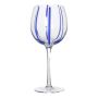 Wine glass OCTAVIUS striped, blue-clear, 21cm, Ø9,5cm