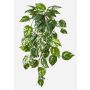 Artificial hanging plant: DRAGAN pothos on a support stick, flame-retardant, green-white, 28"/70cm