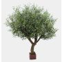 Faux olive tree FULBERTA with fruit, faux trunk, green, 7ft/210cm