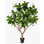 Artificial rubber tree BAKTIN, artificial trunk, decorative pot, green, 8ft/240cm