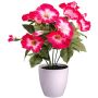 Artificial flower Petunia VALMAR in melamine planter, fuchsia-white, 12"/30cm