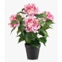Artificial hydrangea DORJA in a decorative pot, pink, 40cm