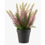 Artificial heather ELSAWO in a decorative pot, Crossdoor, purple, 30cm