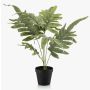 Artificial fern, golden Spotted Fern SCORPI, in decorative pot, green-grey, 24"/60cm