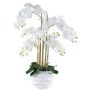 Artificial Phalaenopsis orchid STONFER, white decorative pot, roots, white, 3ft/90cm