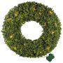 Decorative wreath Boxwood NIMTO, LEDs, battery box, crossdoor, Ø24"/60cm