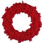 Artificial snowberry wreath MUVLO, red, Ø11"/28cm