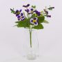 BAHNY decorative artificial pansy on a stem, violet-purple, 22cm