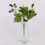 BAHNY decorative artificial pansy on a stem, violet and white, 22cm