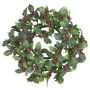 Decorative wreath Holly LENVI, berries, frosted, green-red, Ø10"/25cm