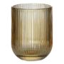 Water glass GENOVEFA ribbed, amber-clear, 9,5cm, Ø7,5cm