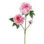 Artificial flower branch Peony BROLI, pink, 31"/80cm
