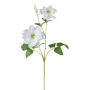 Artificial flower branch Clematis ZOLME, white, 28"/70cm