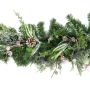 Artificial fir garland STOCKTON, green, snow-covered, LEDs, 6ft/180cm, Ø14"/35cm
