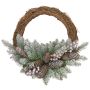 Artificial Christmas wreath RAVENNA, green, snow-covered, fruits, Ø16"/40cm