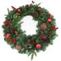 Artificial winter wreath VISALIA, green, fruits, Ø24"/60cm