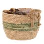 Basket planter UPALI, bound sea grass, 2 carrying handles, beige-green, 10"/26cm, Ø12"/30cm