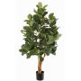 Fake tree Ficus lyrata TUNGA, natural trunks, green, 5ft/150cm