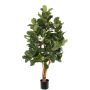 Fake tree Ficus lyrata TUNGA, natural trunks, green, 5ft/150cm