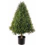 Artificial boxwood pyramid TOM, crossdoor, natural trunk, 3ft/90cm