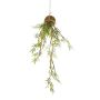 Artificial bamboo hanging plant ALECTO on moss ball, green, 24"/60cm