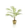 Artificial parlour palm ALUVIAL in golden ceramic pot, 33"/85cm