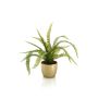 Artificial sword fern ARVO in golden ceramic pot, green, 24"/60cm, Ø28"/70cm