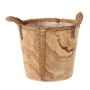 Wooden planter DABIH with rope handles, brown, 9"/22cm, Ø9"/24cm