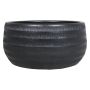Ceramic fruit bowl TIAM with grooves, black matt, 5.5"/14cm, Ø11"/29cm