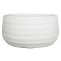 Ceramic fruit bowl TIAM with grooves, white matt, 5.5"/14cm, Ø11"/29cm