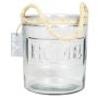 Candle jar DAPHNEY with handle, clear, 6.5"/16,5cm, Ø5.5"/14cm