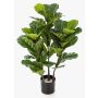 Artificial Ficus Lyrata GUDJA, artificial stems, green, 3ft/90cm